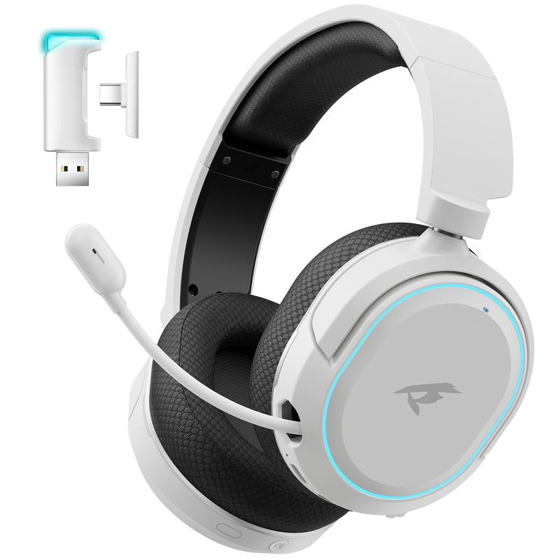 【Live Broadcast Exclusive】Picun G2 Bluetooth Gaming Headset, 7.1 Surround Sound, Retractable Earbud, 4-In-1 Audio Cable, Electronic 5Ms Low Latency, Rechargeable ENC Microphone for PC PS4 PS5 Audio Cable Headphone
