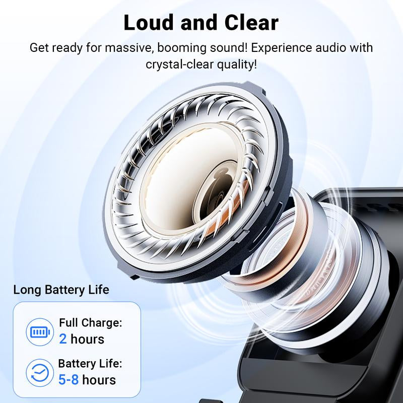 Wireless Induction Audio Speaker Stand, 5In1 Cellphone Holder, 3500Mah Rechargeable Emergency Power Bank,360° Adjustable Mobile Tablet Stand with Colorful Ambient Light Gifts for Men Women