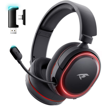 【Live Broadcast Exclusive】Picun G2 Bluetooth Gaming Headset, 7.1 Surround Sound, Retractable Earbud, 4-In-1 Audio Cable, Electronic 5Ms Low Latency, Rechargeable ENC Microphone for PC PS4 PS5 Audio Cable Headphone