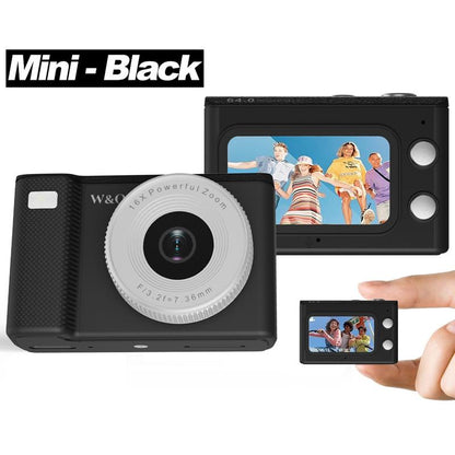 Foldable Screen Portable Pocket Vlogging Camerawith 32GB SD Card &, Wrist Strap,Self Timer, Anti-Shake, 16X Digital Zoom, Ideal Gift for Girls, Boys Teenagers, and Beginners, Birthday Gift