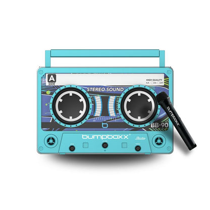 Bumpboxx Remixx® Portable Bluetooth Speaker with Dual Bass Radiators & Wireless Microphone for Karaoke Fun Stereo Sound