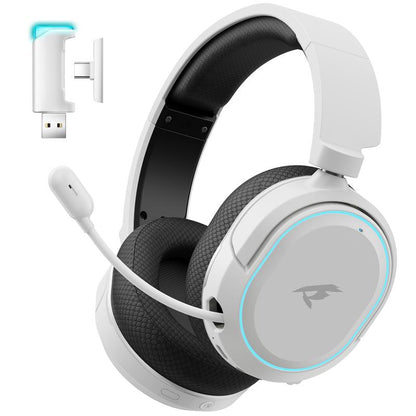 【Live Broadcast Exclusive】Picun G2 Bluetooth Gaming Headset, 7.1 Surround Sound, Retractable Earbud, 4-In-1 Audio Cable, Electronic 5Ms Low Latency, Rechargeable ENC Microphone for PC PS4 PS5 Audio Cable Headphone