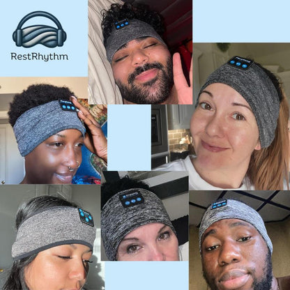 Restrhythm Sleep Headphones Bluetooth - Adjustable Wireless Headband - Fast Charging Headset with Noise Isolating Earbud - Comfort for Rest, Workouts & Travel