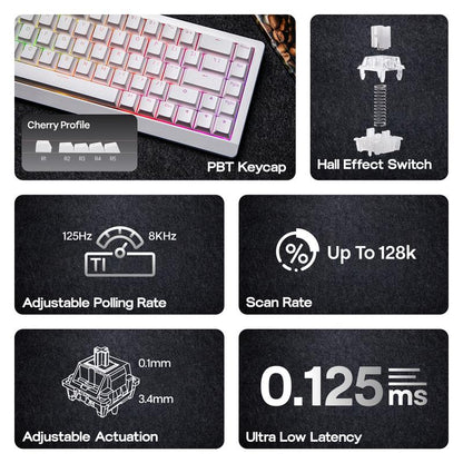 EPOMAKER HE68 Lite 65% ANSI US Layout Tray-Mounted Wired Hall Effect Magnetic Mechanical Keyboard DKS SOCD Thocky Creamykeyboards Tri-Mode USB-C/BT 5.0/2.4Ghz Customizable RGB Backlight for Pc/Mac/Linux Creamy Keyboard Tiktokshopjumpstartsale