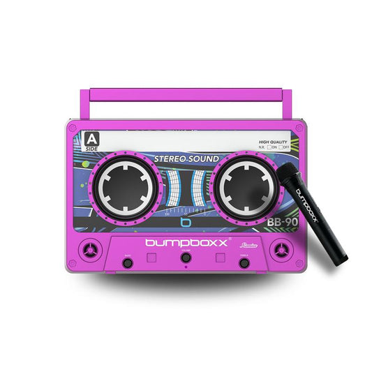 Bumpboxx Remixx® Portable Bluetooth Speaker with Dual Bass Radiators & Wireless Microphone for Karaoke Fun Stereo Sound