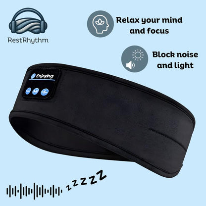 Restrhythm Sleep Headphones Bluetooth - Adjustable Wireless Headband - Fast Charging Headset with Noise Isolating Earbud - Comfort for Rest, Workouts & Travel