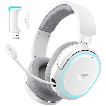 【Live Broadcast Exclusive】Picun G2 Bluetooth Gaming Headset, 7.1 Surround Sound, Retractable Earbud, 4-In-1 Audio Cable, Electronic 5Ms Low Latency, Rechargeable ENC Microphone for PC PS4 PS5 Audio Cable Headphone
