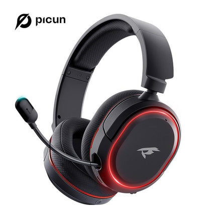 【Live Broadcast Exclusive】Picun G2 Bluetooth Gaming Headset, 7.1 Surround Sound, Retractable Earbud, 4-In-1 Audio Cable, Electronic 5Ms Low Latency, Rechargeable ENC Microphone for PC PS4 PS5 Audio Cable Headphone